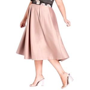 CITY CHIC BLUSH SATIN SKIRT ( NWOT)